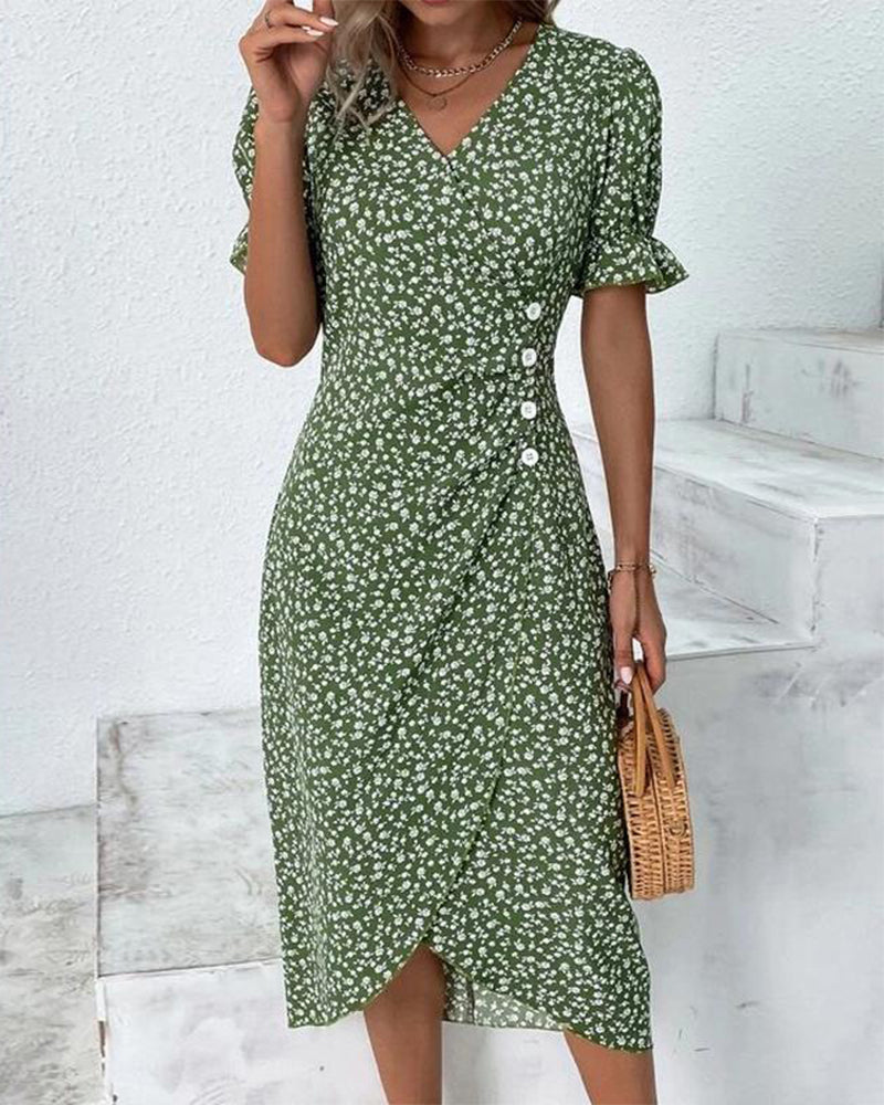 Ellaine – Floral summer dress with tummy coverage