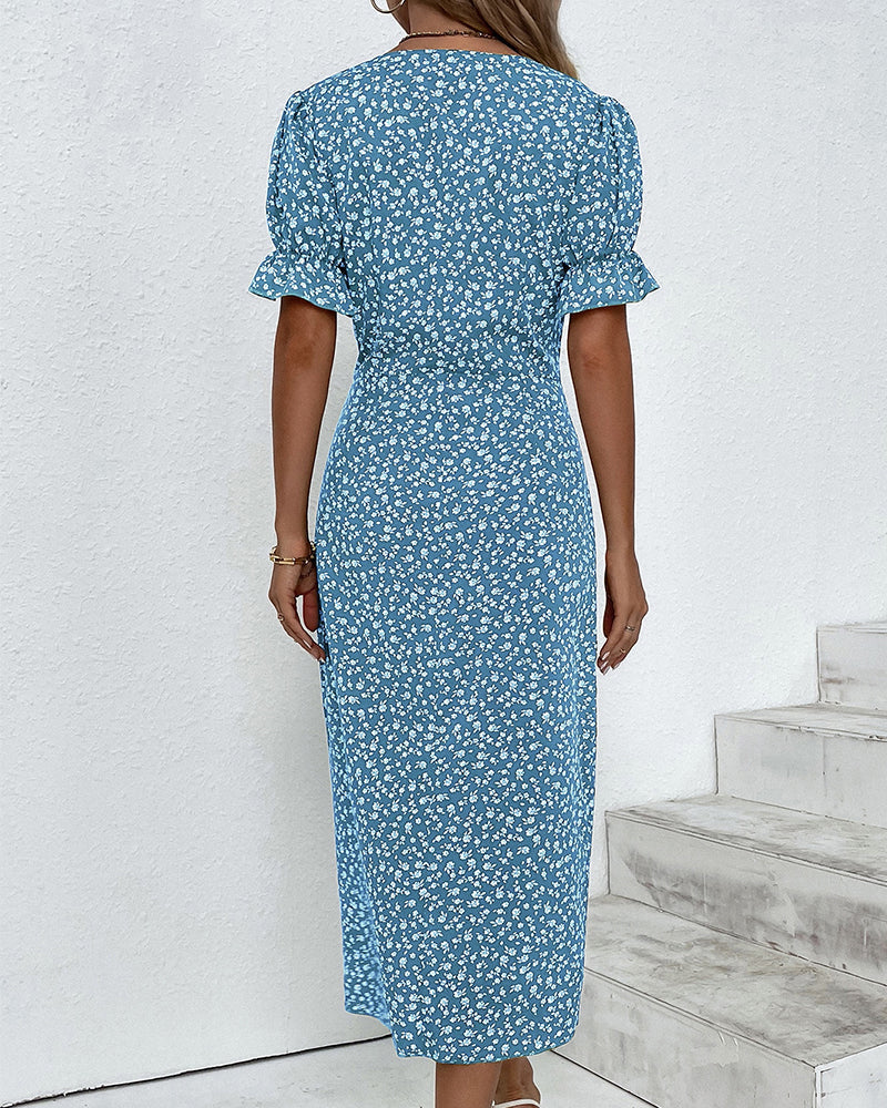 Ellaine – Floral summer dress with tummy coverage