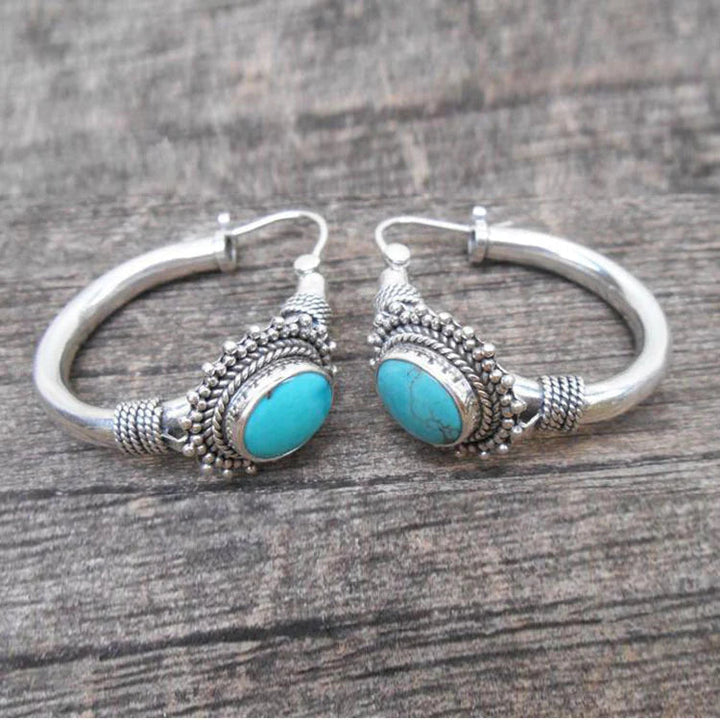 Elegant Sterling Silver Earrings with Turquoise