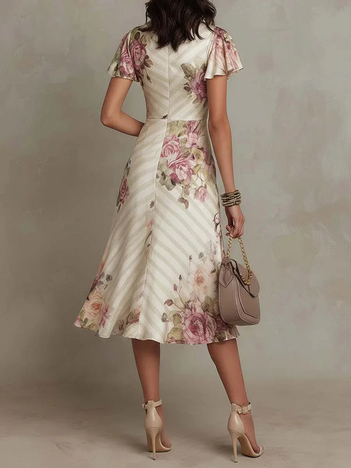 Elowen | Soft Floral Wrap Midi Dress