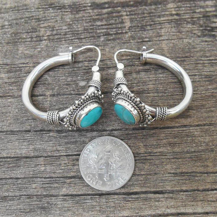 Elegant Sterling Silver Turquoise Earrings