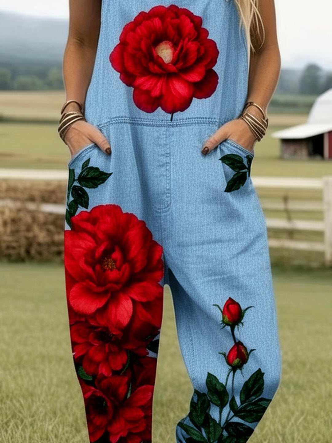 Rosehaven | Scarlet Garden Bloom Dungarees