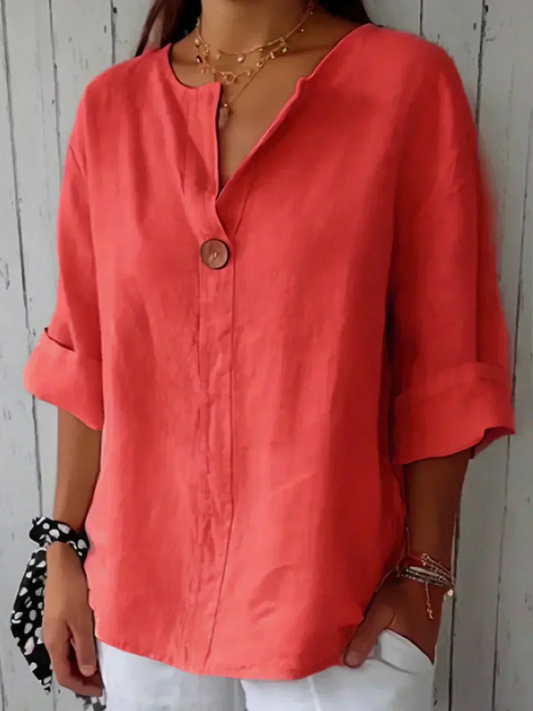Clara – Elegant V-Neck Blouse
