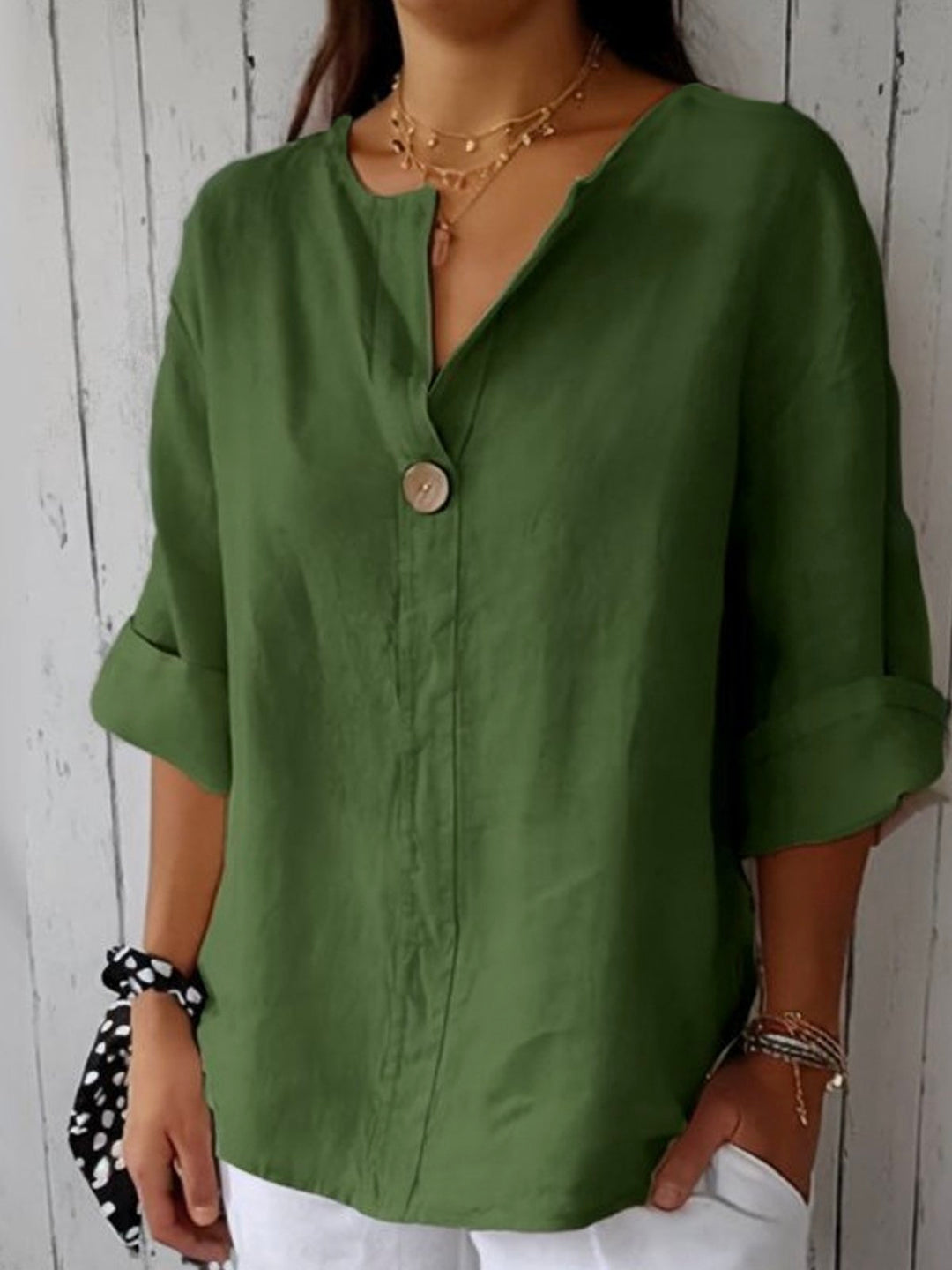 Clara – Elegant V-Neck Blouse