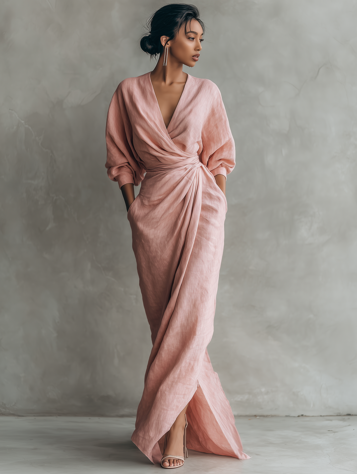 Elara | Linen Blend Maxi Dress