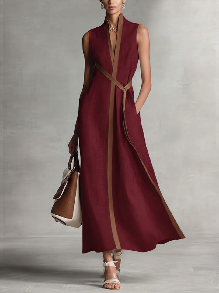 Elira | Refined Linen Wrap Maxi Dress