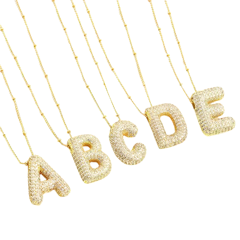 Necklace with Initial in Gold Letter