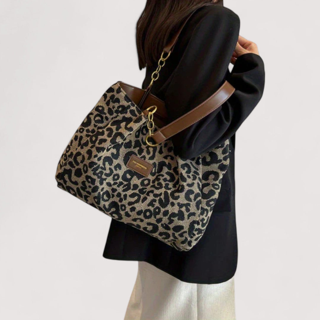 Lévrier – Leopard Print Canvas Tote Bag