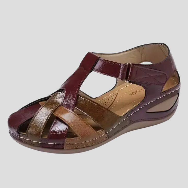 Women's Leather Sandals with Comfort Arch Support