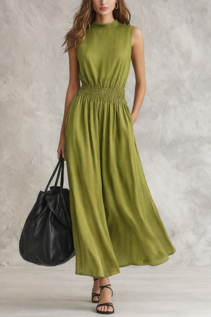 Relaxed Smocked Waist Maxi Dress
