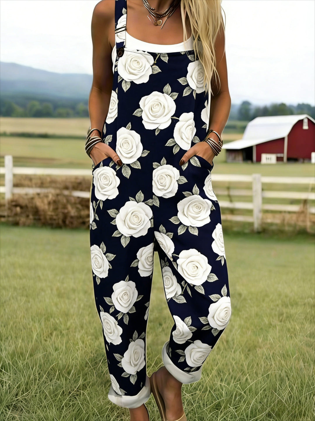 Windsor | Midnight Rose Garden Dungarees