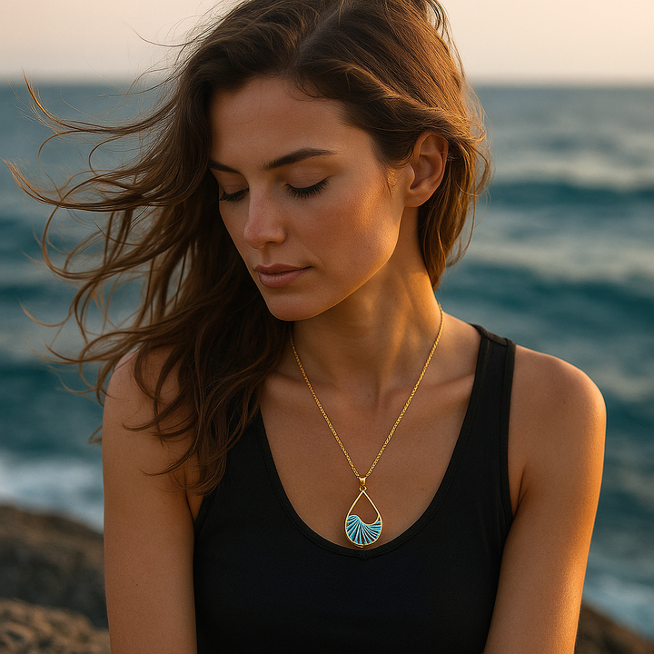 Exclusive Silver and Turquoise Charm Necklace