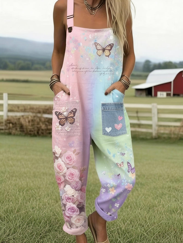 Rosalie | Soft Garden Butterfly Dungarees