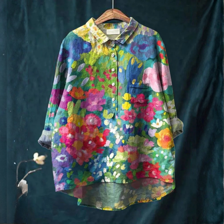 Renata – Patterned linen shirt