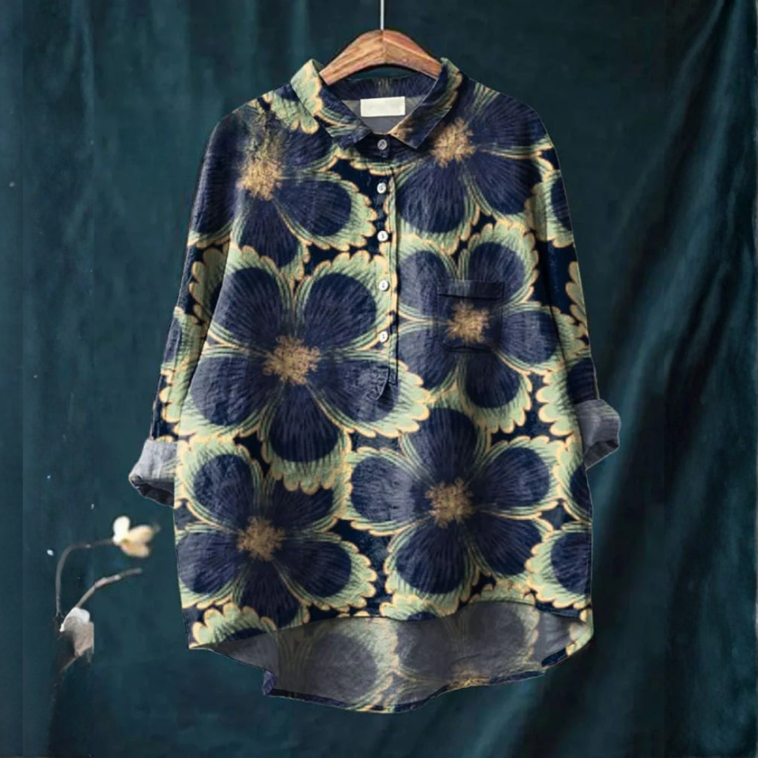 Chiara – Patterned linen shirt