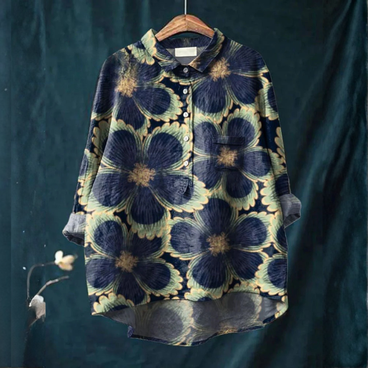 Chiara – Patterned linen shirt