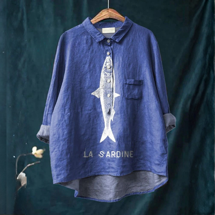 Federica – Patterned linen shirt
