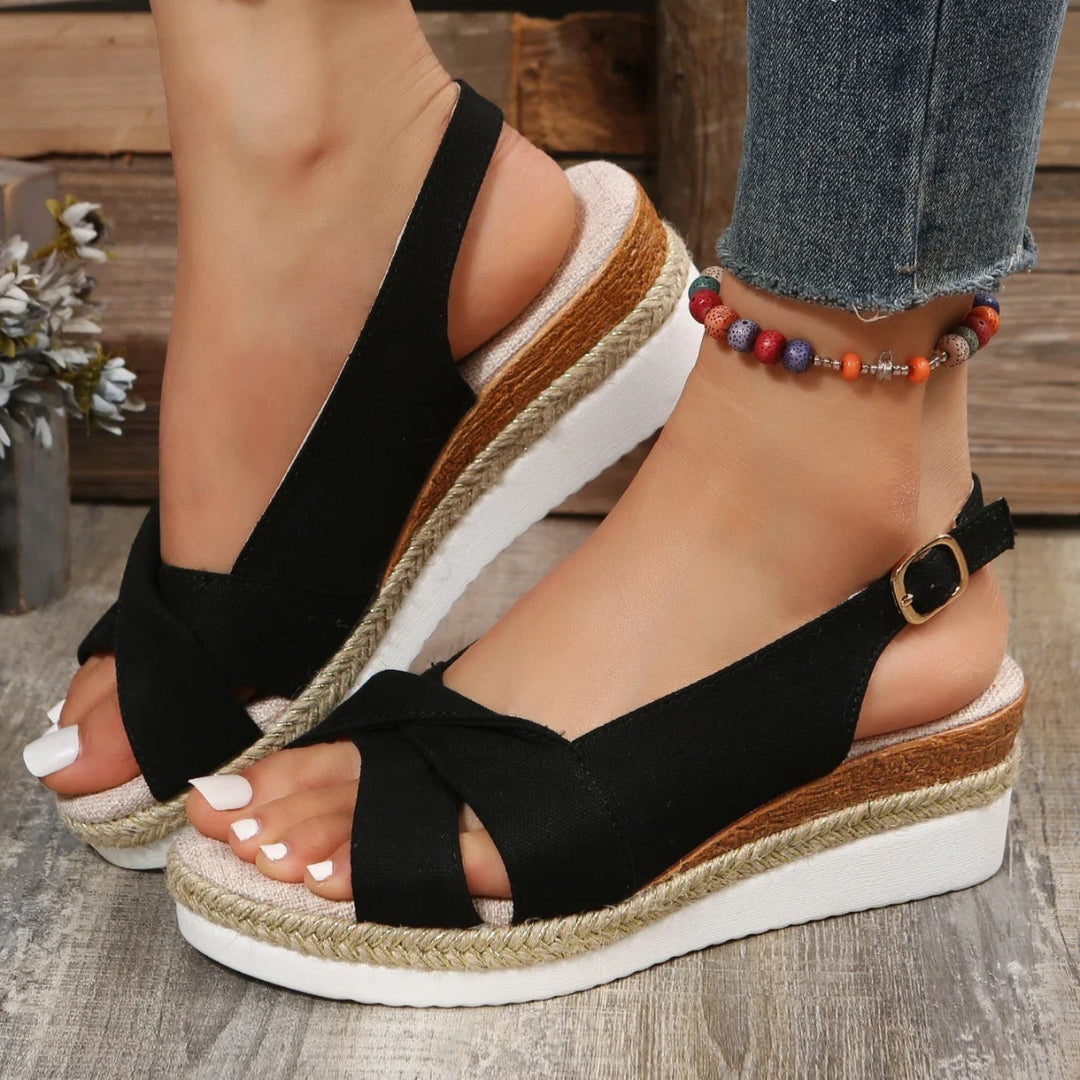 Chic Open-Toe Wedge Sandals for Women: Enhance Your Summer Look with Comfort and Elegance