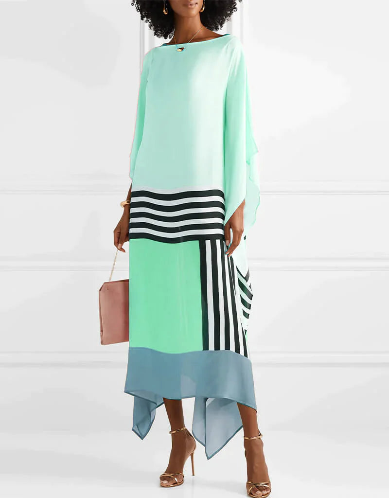 Xyrelvyn | Elegant Colorblock Maxi Dress