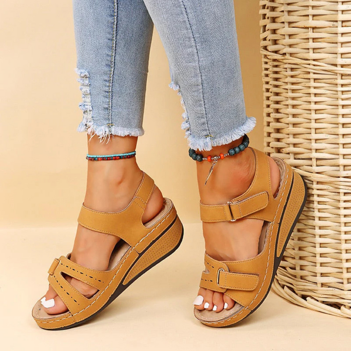 Velcro Strap Soft-Sole Wedge Heels