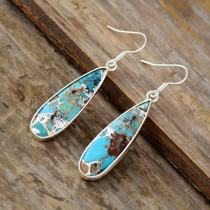 Turquoise Jasper Drop Earrings