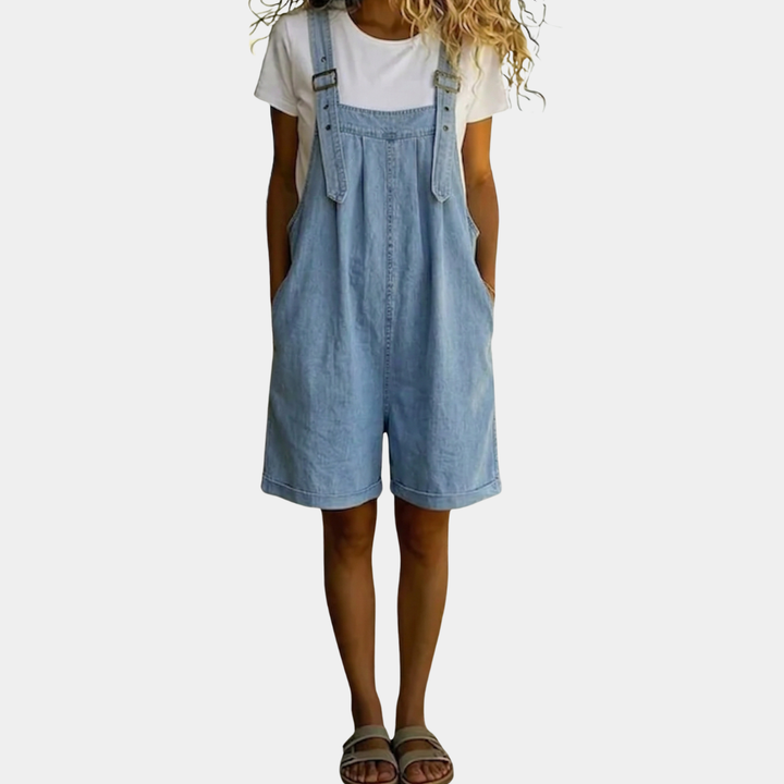 Saylor | Soft Denim Short Dungarees
