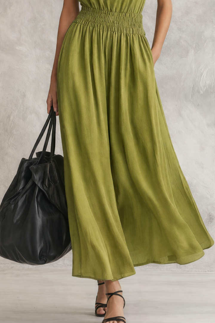 Relaxed Smocked Waist Maxi Dress