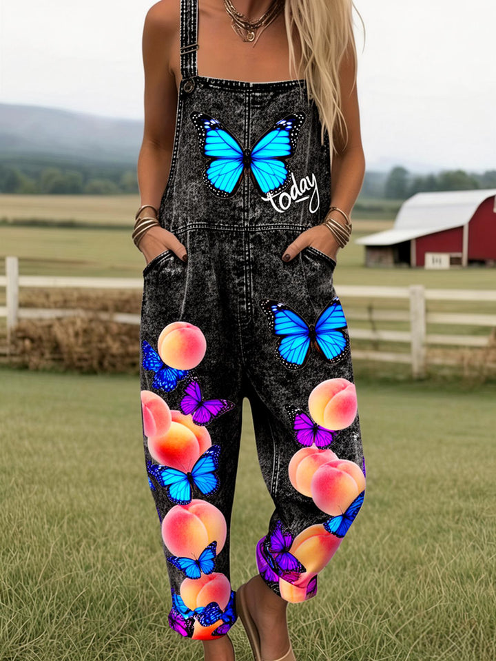 Hawthorne | Midnight Butterfly Orchard Dungarees