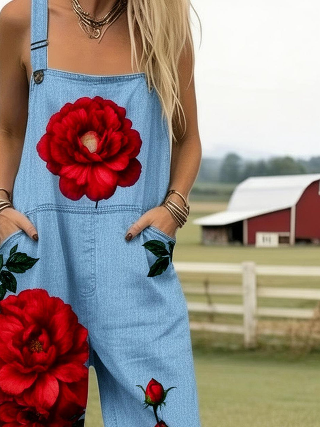 Rosehaven | Scarlet Garden Bloom Dungarees