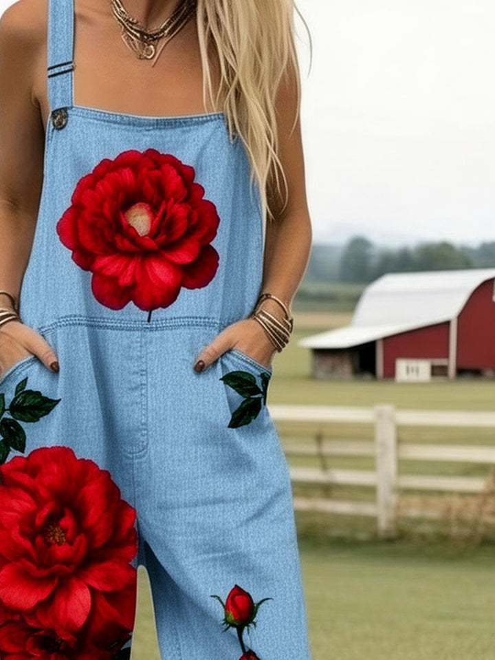 Rosehaven | Scarlet Garden Bloom Dungarees