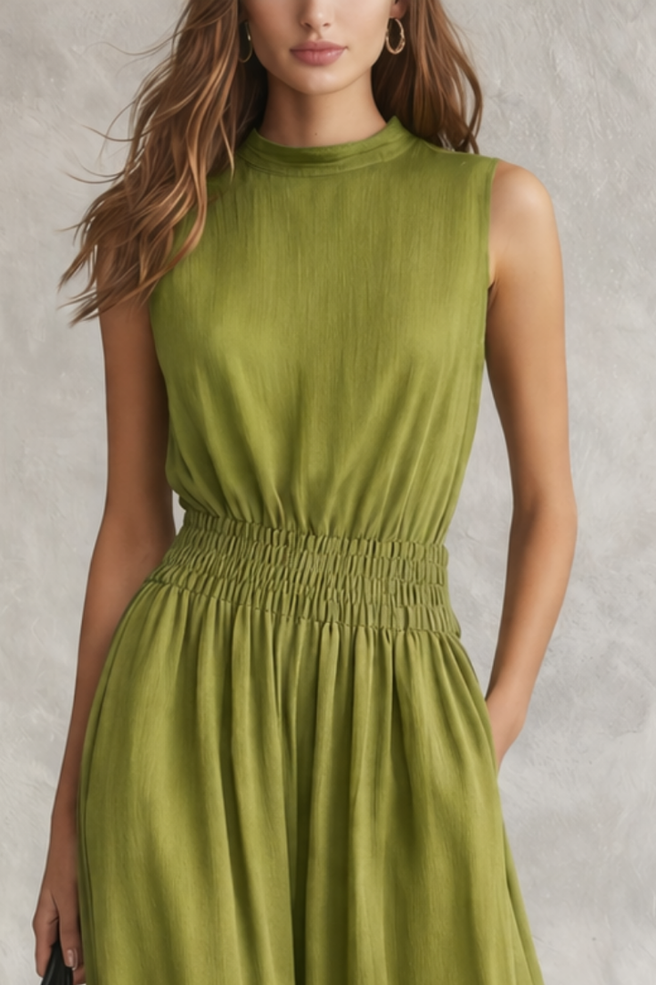 Relaxed Smocked Waist Maxi Dress
