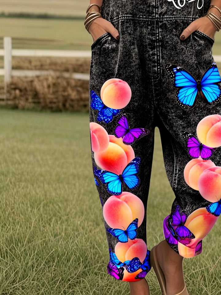 Hawthorne | Midnight Butterfly Orchard Dungarees