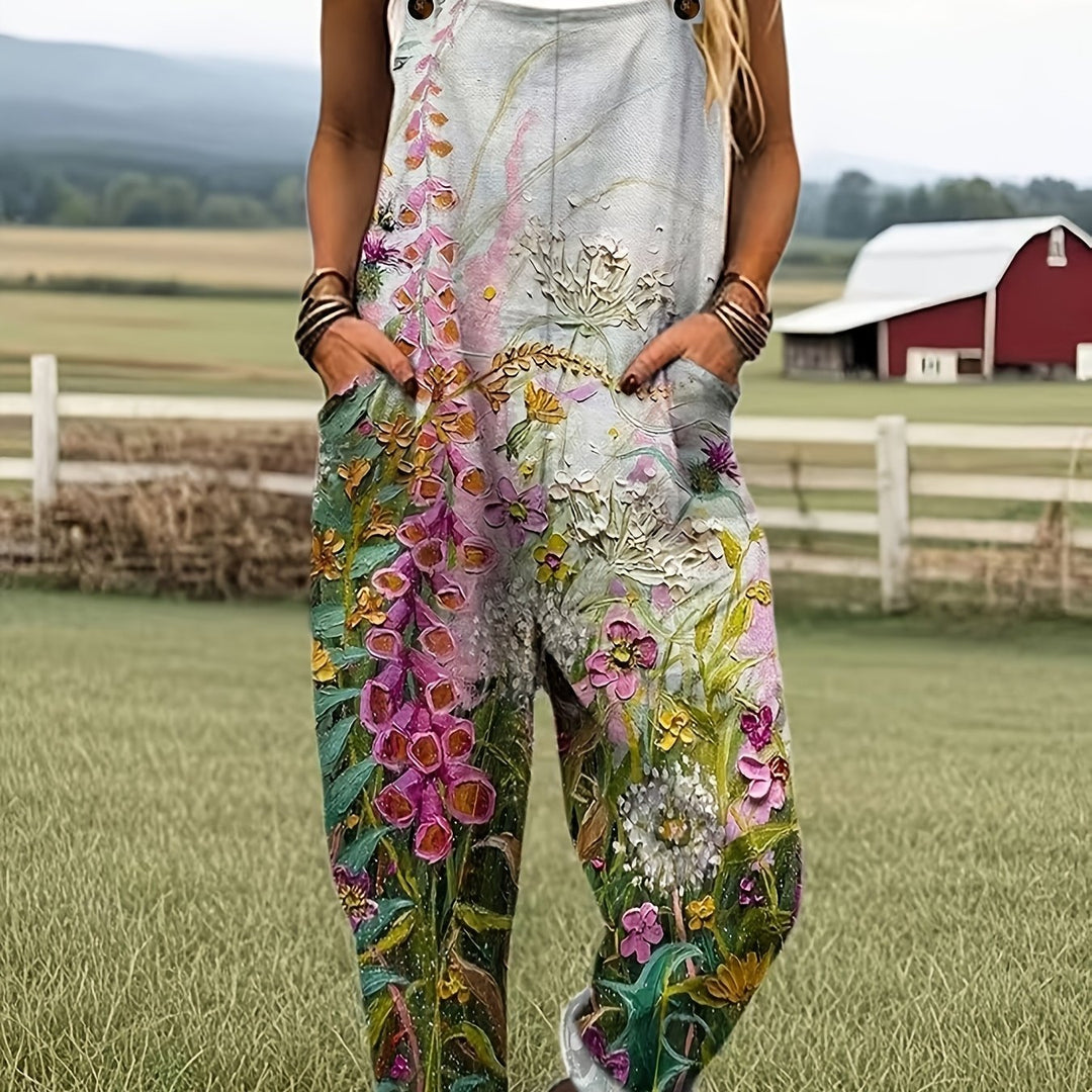 Vintage Overalls met Bloemenprint - D72