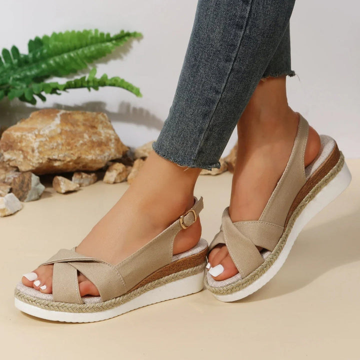 Chic Open-Toe Wedge Sandals for Women: Enhance Your Summer Look with Comfort and Elegance