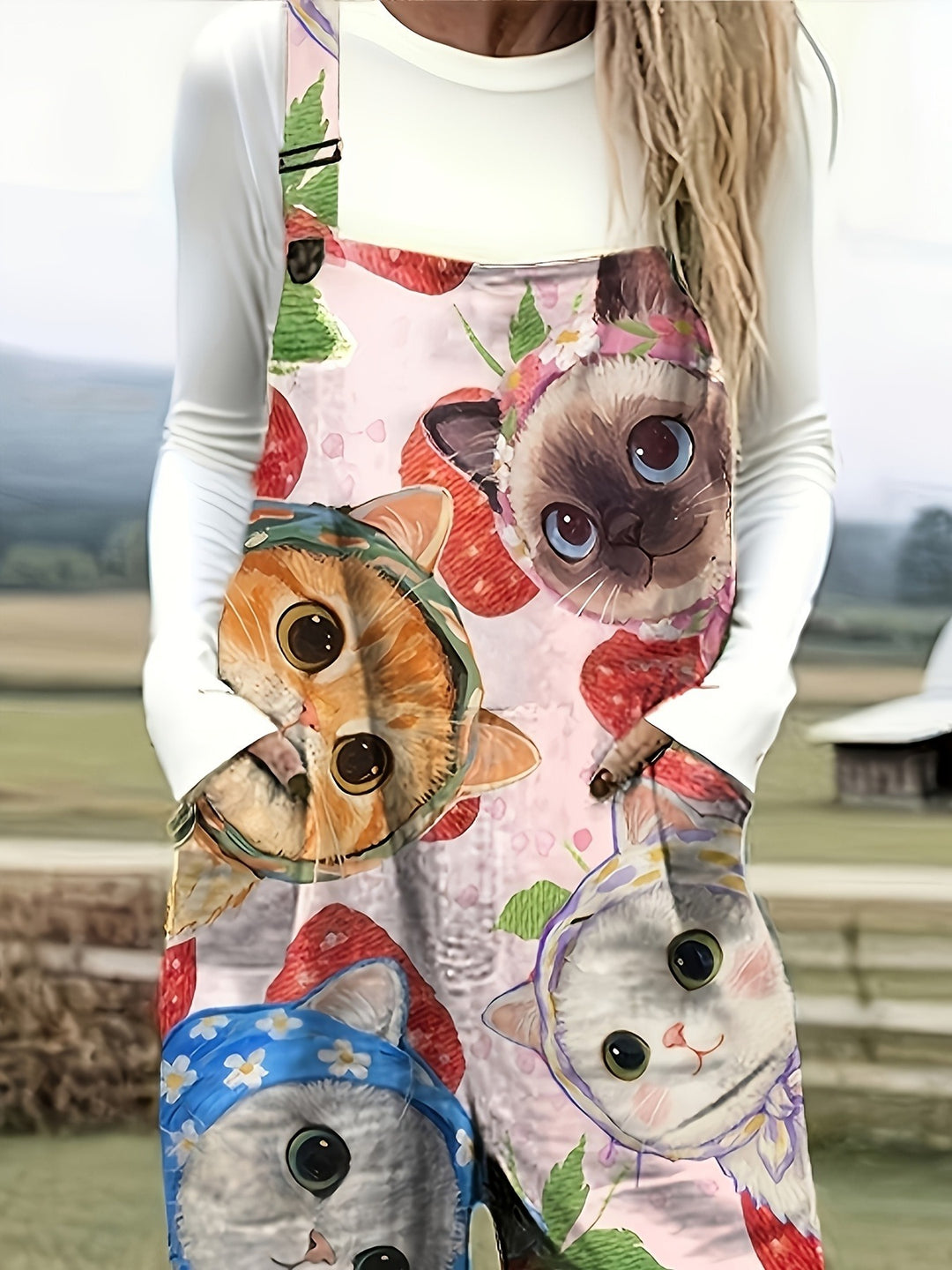 Brambley | Cottage Cat Garden Dungarees