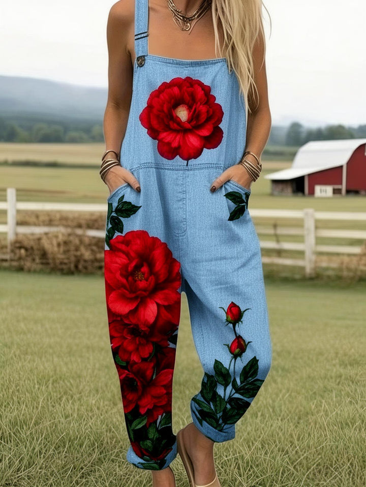 Rosehaven | Scarlet Garden Bloom Dungarees