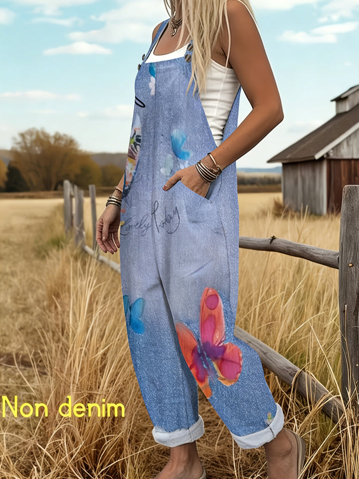 Vintage schattige overall met kattenprint - BJ078