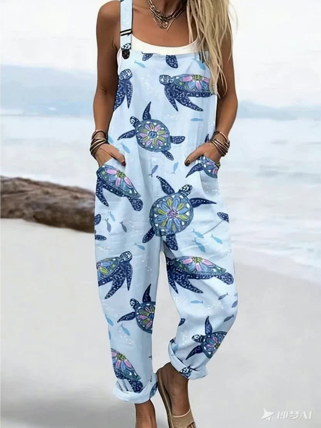 Elowen | Coastal Calm Turtle Dungarees