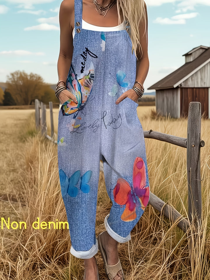 Vintage schattige overall met kattenprint - BJ078