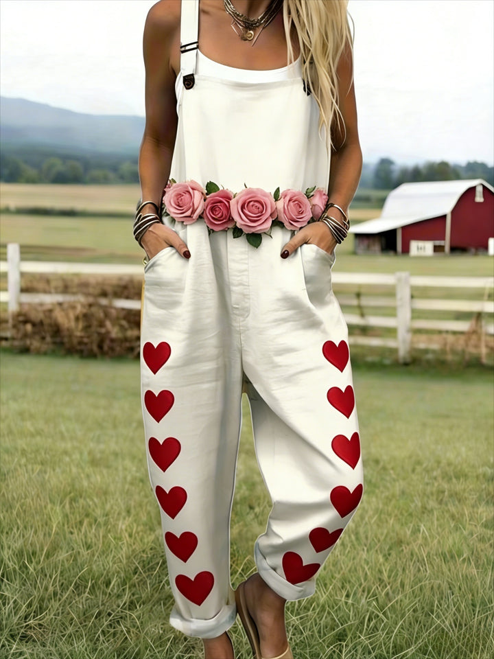 Ashbourne | Soft Rose Detail Dungarees