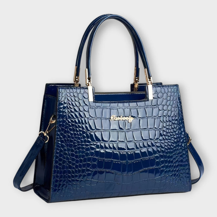 Maison Verdelle - Glossy Crocodile-Embossed Handbag