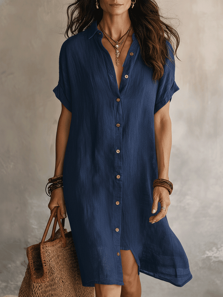 Modern Boho Effortless Black Relaxed Midi Dress