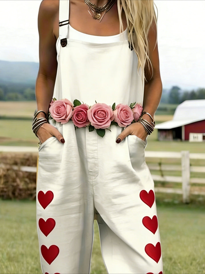 Ashbourne | Soft Rose Detail Dungarees