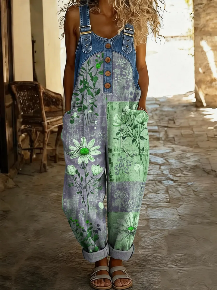 Aveline | Soft Patchwork Floral Dungarees