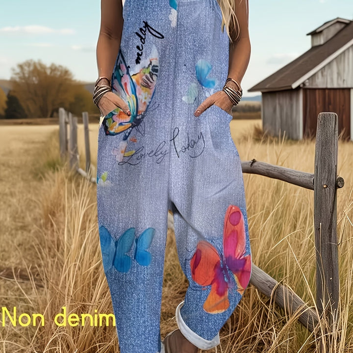 Vintage schattige overall met kattenprint - BJ078