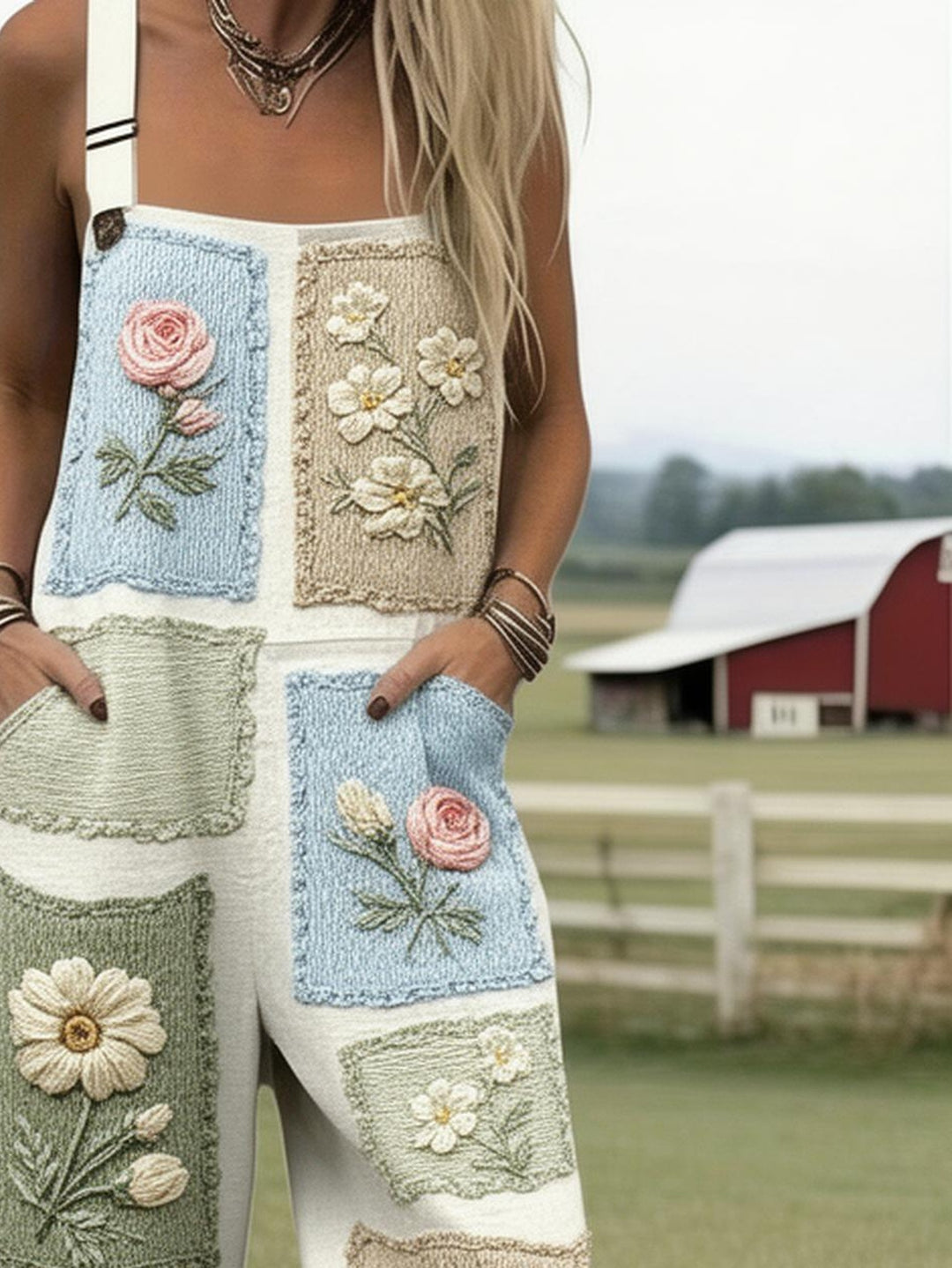 Saylor | Meadow Stitch Patchwork Dungarees