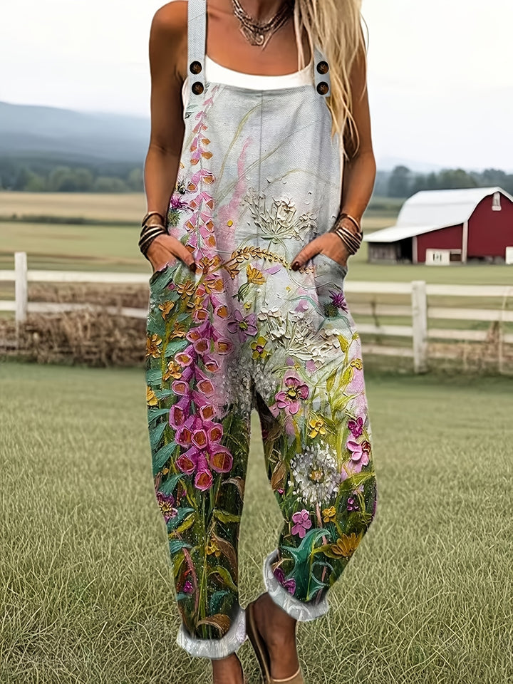 Vintage Overalls met Bloemenprint - D72
