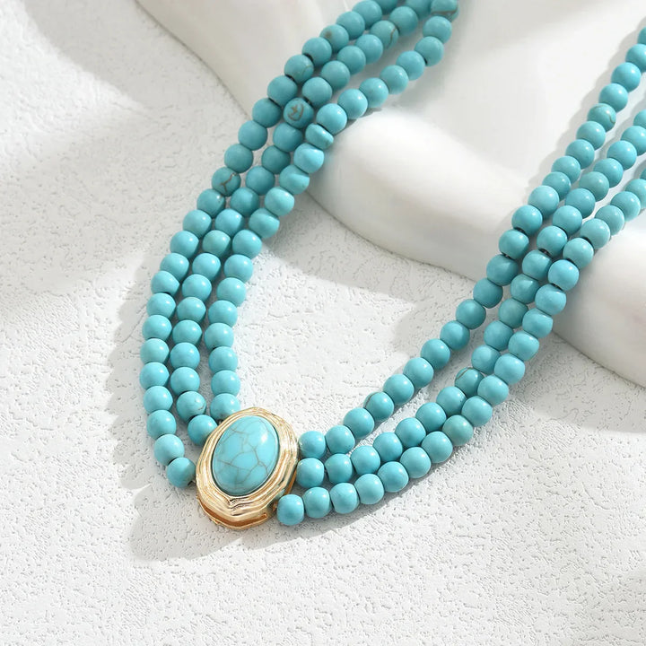Elegant Vintage Turquoise Bead Necklace
