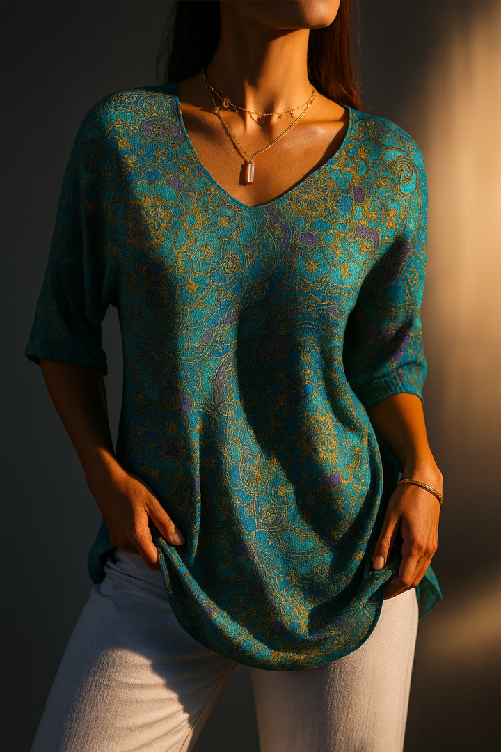 Elara | Vintage Floral Knit Top