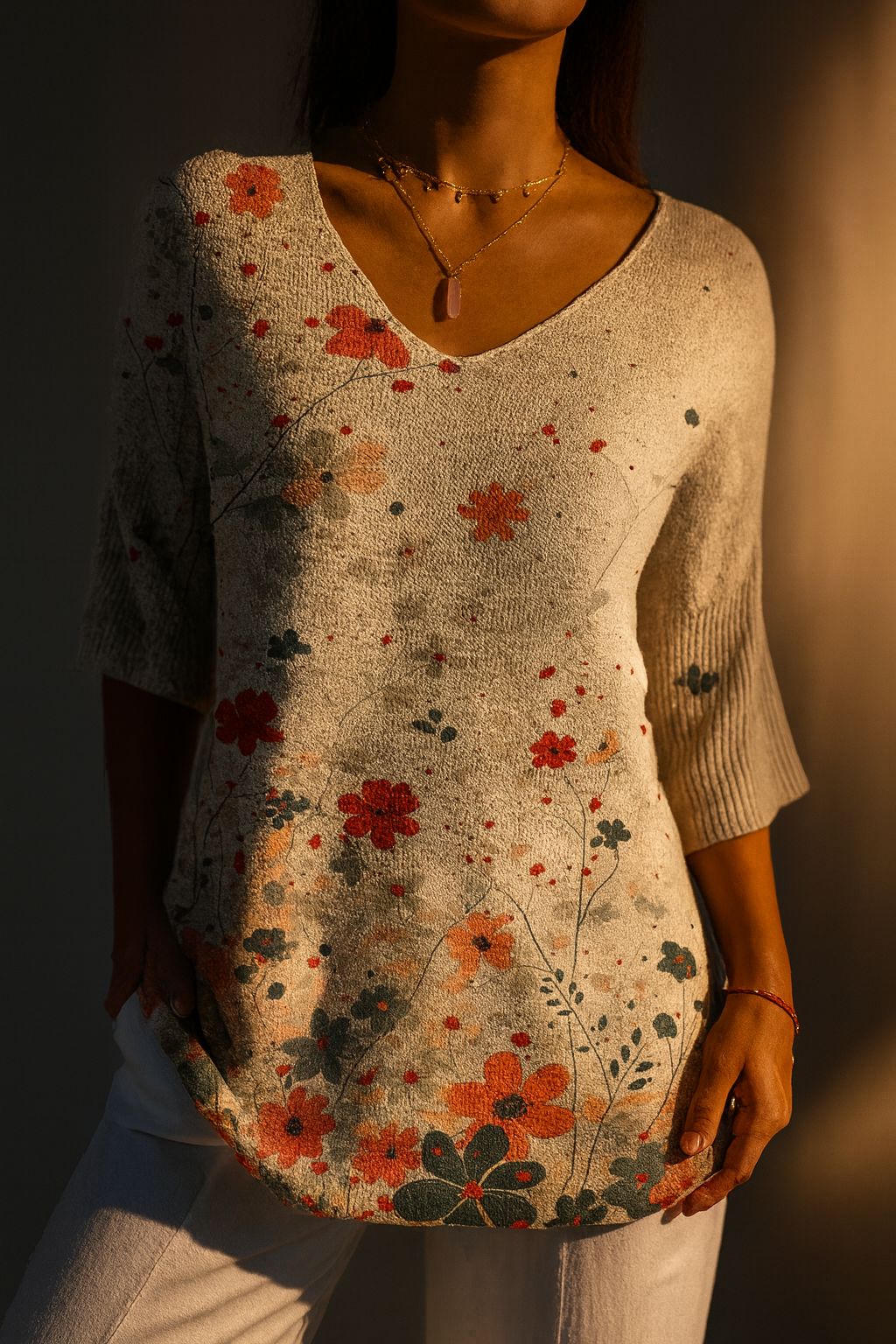 Amara | Vintage Floral Knit Top